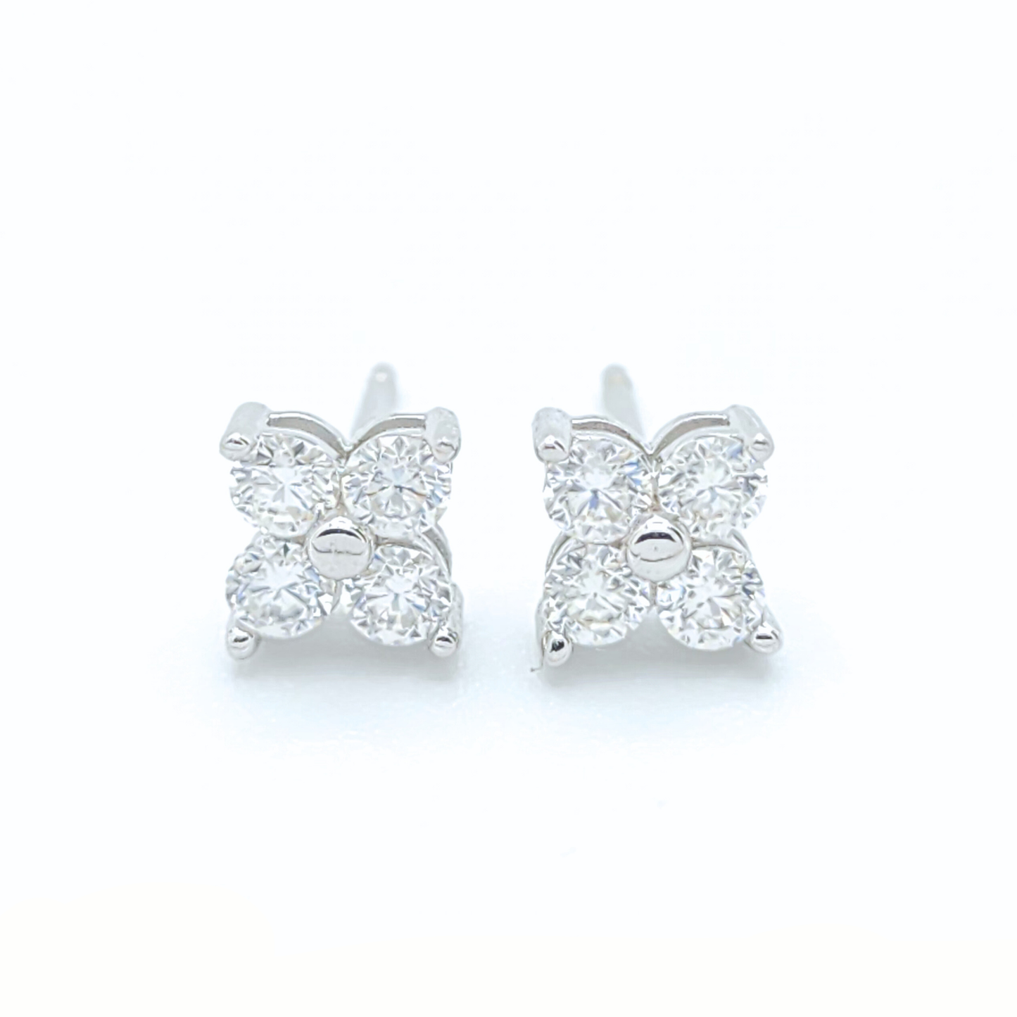 0.4ct Moissanite Four-Stone Cluster Stud Earrings