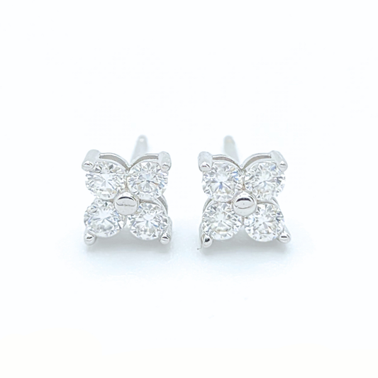 0.4ct Moissanite Four-Stone Cluster Stud Earrings