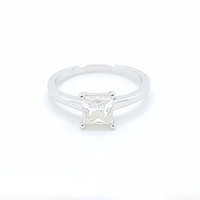 1ct Moissanite Princess Solitaire Engagement Ring