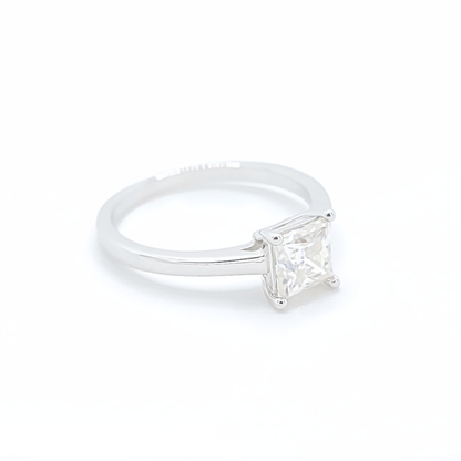 1ct Moissanite Princess Solitaire Engagement Ring