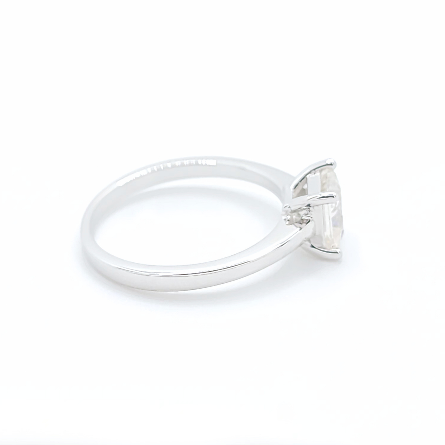 1ct Moissanite Princess Solitaire Engagement Ring