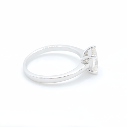 1ct Moissanite Princess Solitaire Engagement Ring