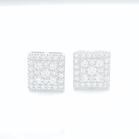 Moissanite Square Earrings Pavé Studs