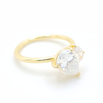 Moissanite Pear Toi & Moi Engagement Ring