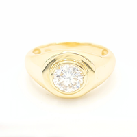 0.5ct Moissanite Round Engagement Bezel Ring