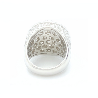Moissanite Round Pavé Baguette Ring