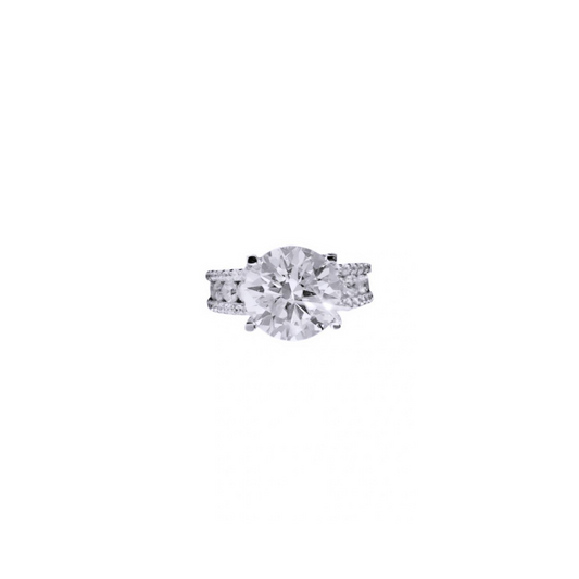 Moissanite Engagement Rings Round Iced Solid 925 Sterling Silver