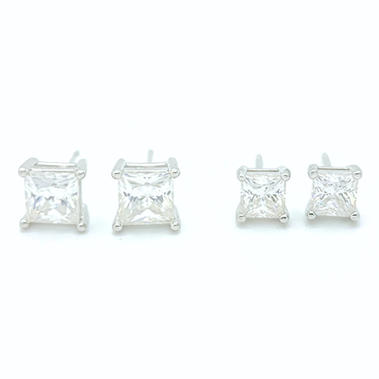 Moissanite Princess Stud Earrings
