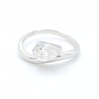 1.5ct Moissanite Pear Engagement Ring