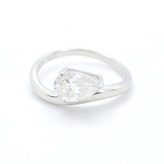 1.5ct Moissanite Pear Engagement Ring