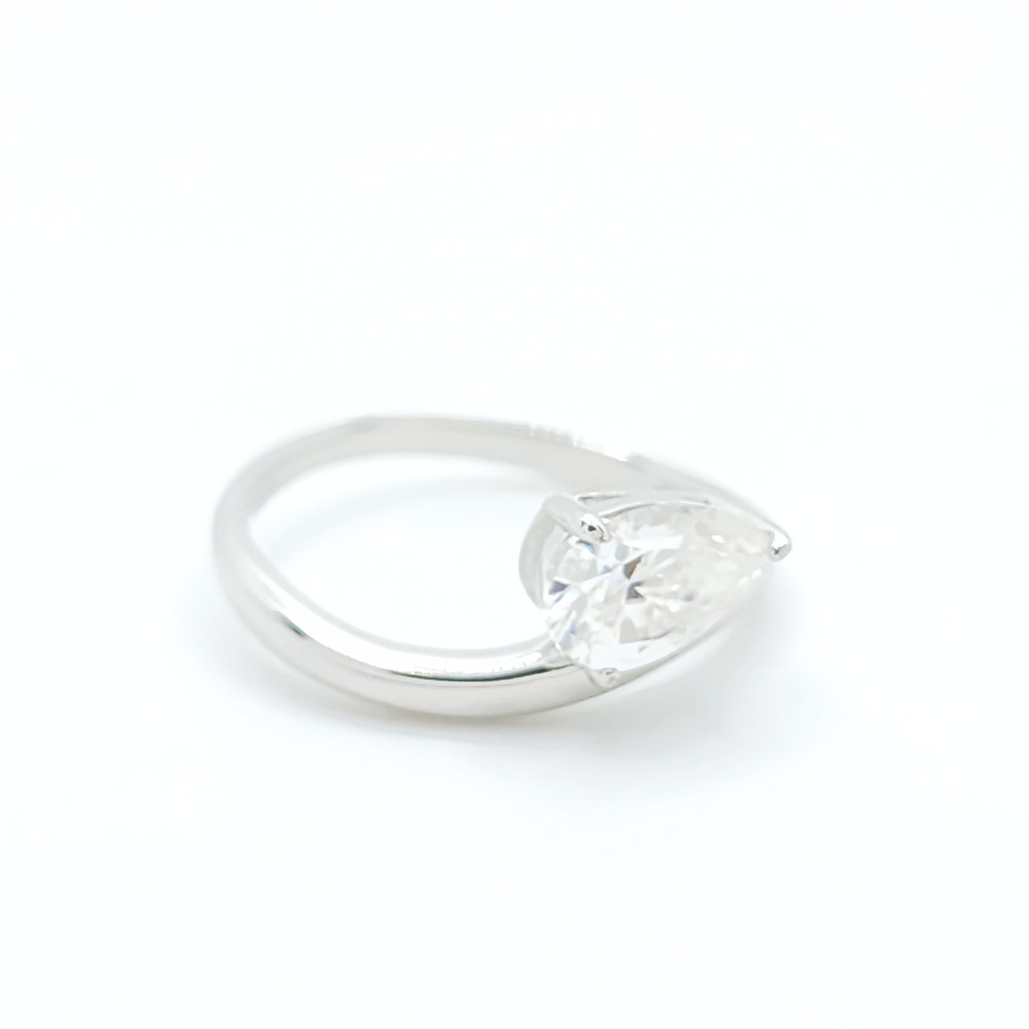 1.5ct Moissanite Pear Engagement Ring