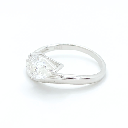 1.5ct Moissanite Pear Engagement Ring