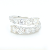 Moissanite Engagement CrossBand Ring