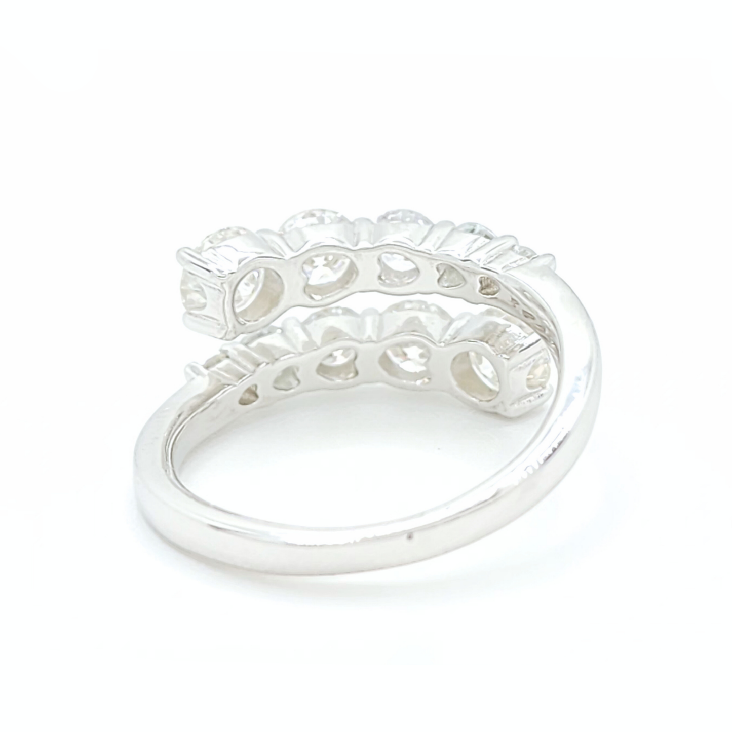 Moissanite Engagement CrossBand Ring