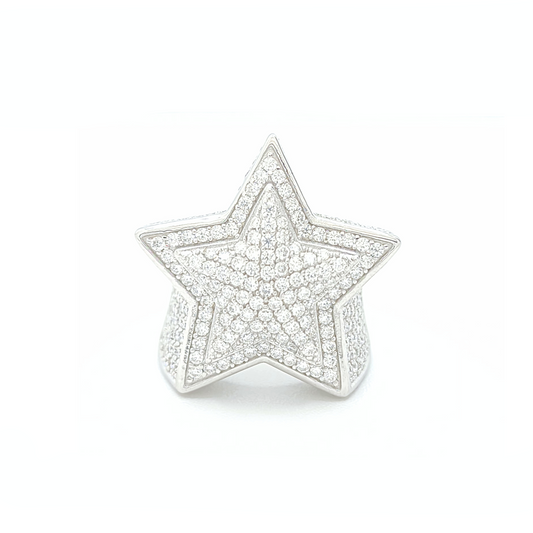 Moissanite 3D Star Ring