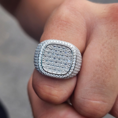 Moissanite Square Baguette Pavé Ring