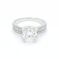 2ct Moissanite Round Cut Engagement Ring