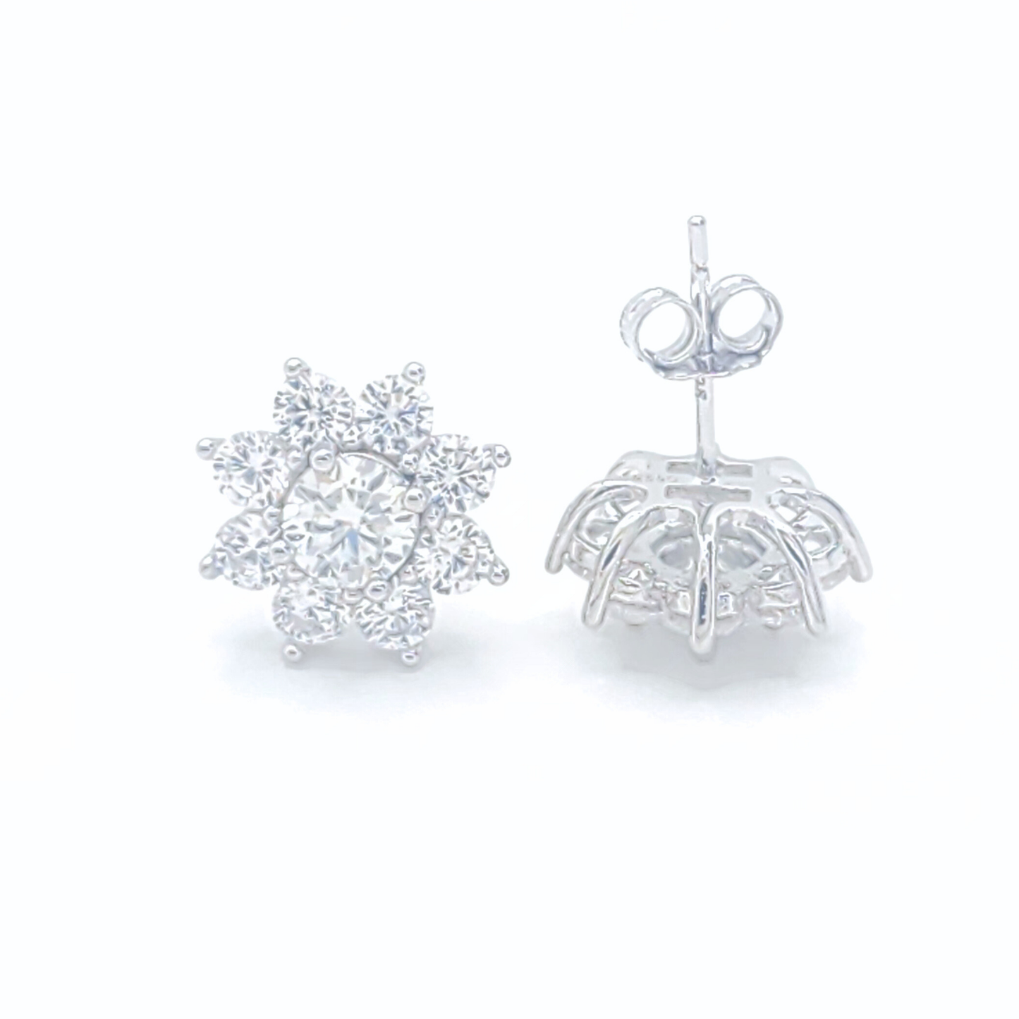 0.5ct Moissanite Sparkling Floral Earrings
