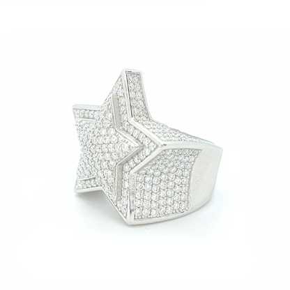 Moissanite 3D Star Ring