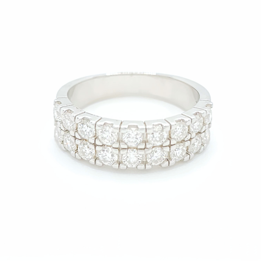 Moissanite Engagement Band Ring