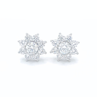 0.5ct Moissanite Sparkling Floral Earrings