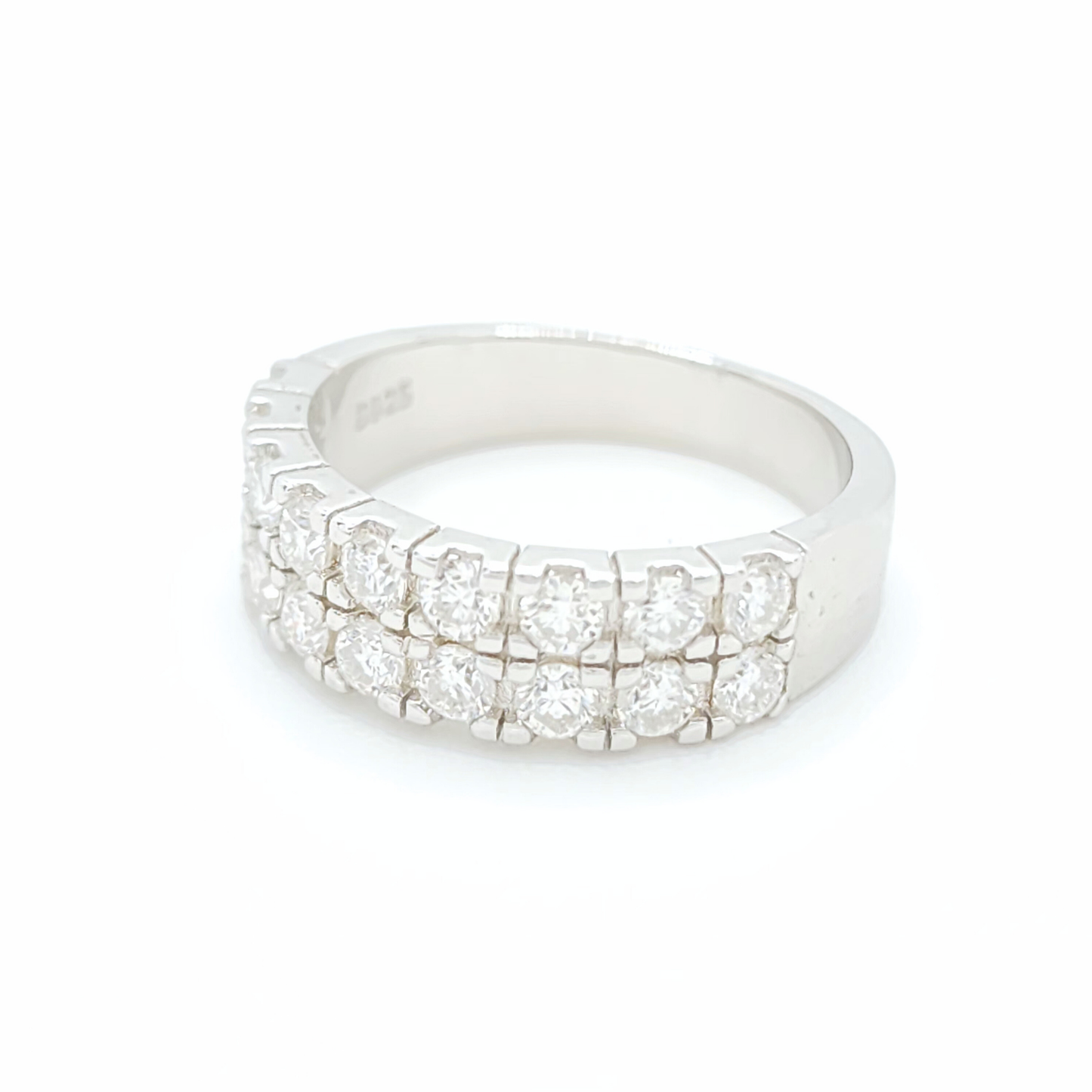 Moissanite Engagement Band Ring