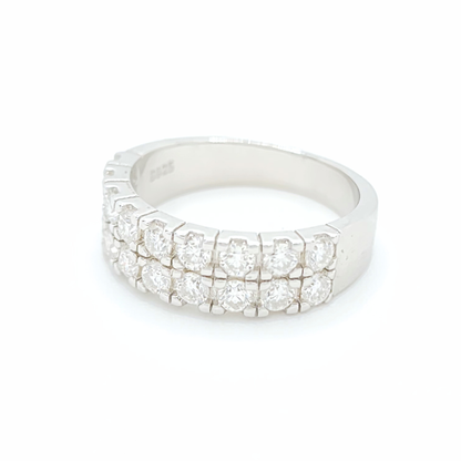 Moissanite Engagement Band Ring