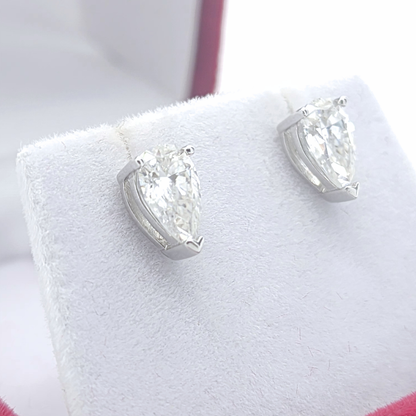 Moissanite Pear Stud Earrings