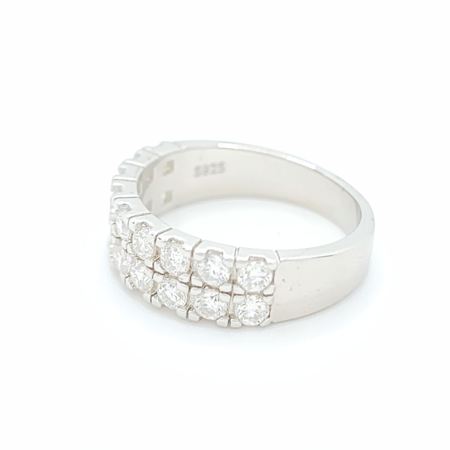 Moissanite Engagement Band Ring