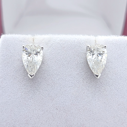 Moissanite Pear Stud Earrings
