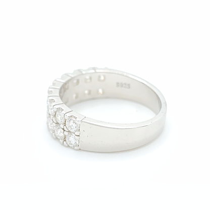Moissanite Engagement Band Ring