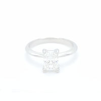 1ct Moissanite Emrald Solitaire Ring