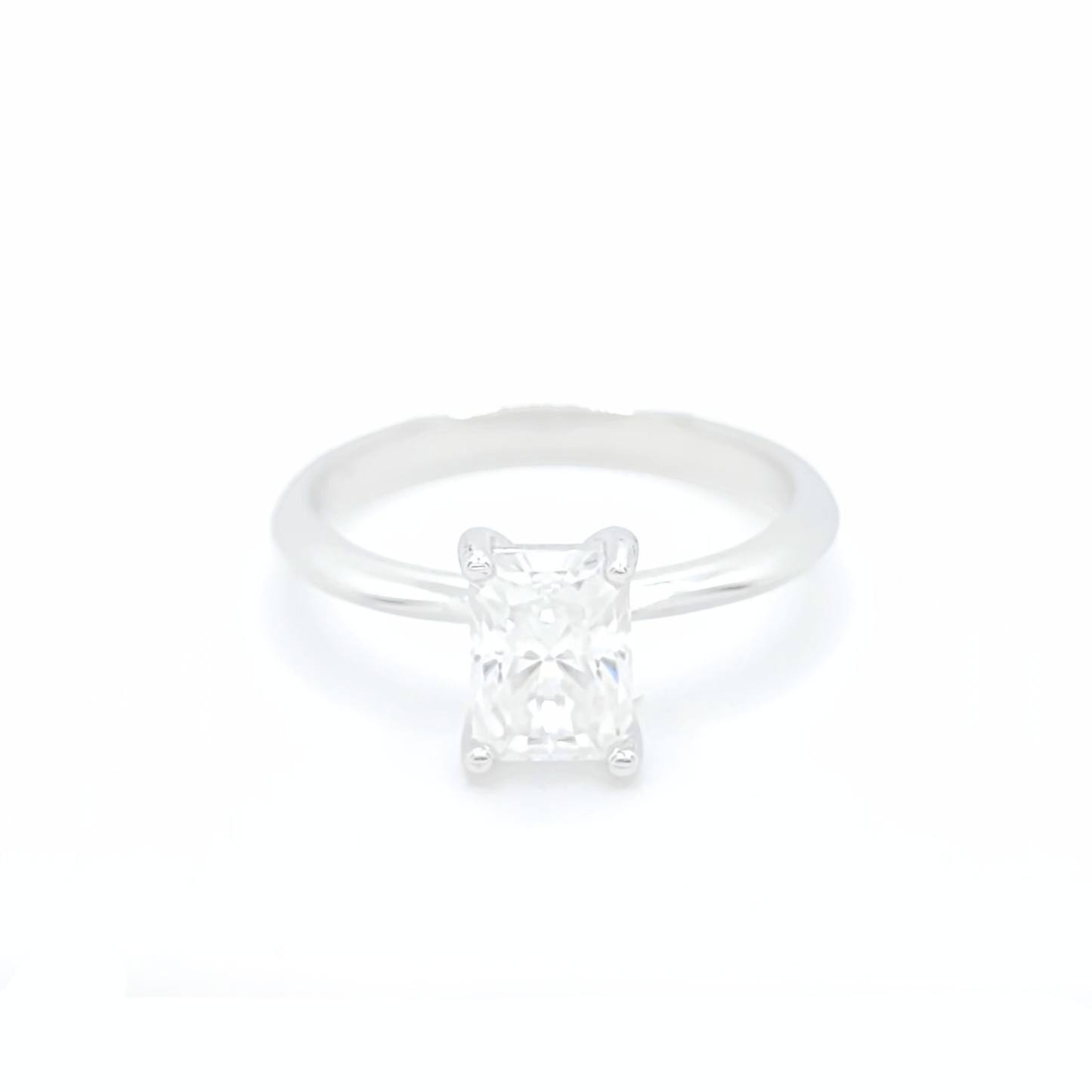 1ct Moissanite Emrald Solitaire Ring