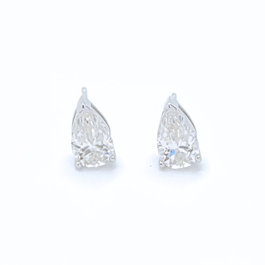 Moissanite Pear Stud Earrings