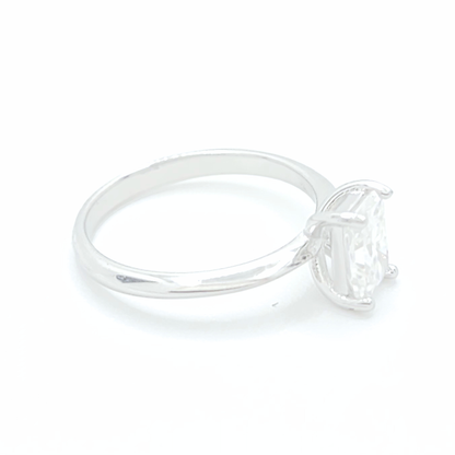1ct Moissanite Emrald Solitaire Ring