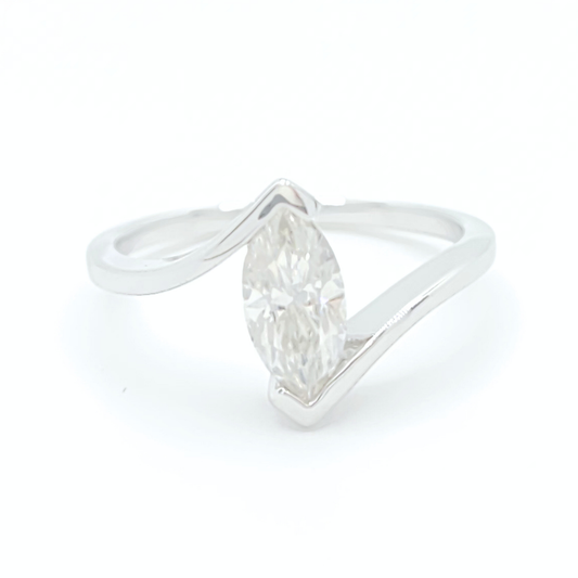1ct Moissanite Solitaire Marquise Engagement Ring