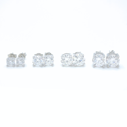 Moissanite Round Stud Earrings