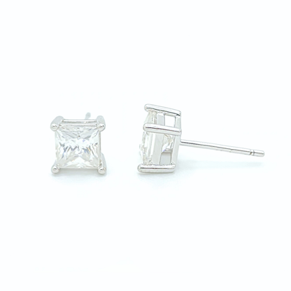 Moissanite Princess Stud Earrings