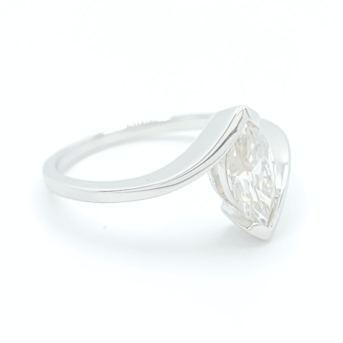 1ct Moissanite Solitaire Marquise Engagement Ring