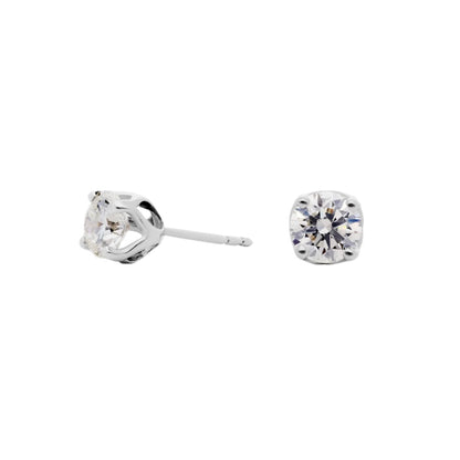 Round Cut Lab Diamond Tulip Stud Earrings 10k Gold