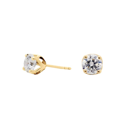 Round Cut Lab Diamond Tulip Stud Earrings 10k Gold