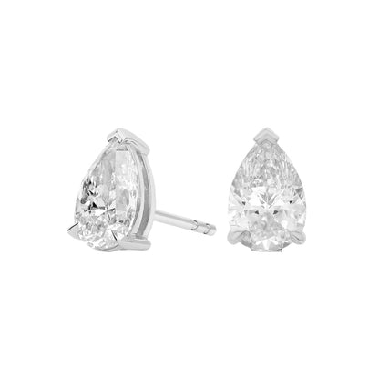 Pear Cut Lab Diamond Stud Earrings 10k Gold