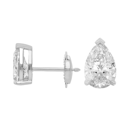 Pear Cut Lab Diamond Stud Earrings 10k Gold
