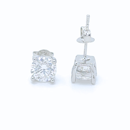 Moissanite Round Stud Earrings