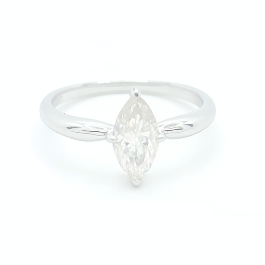 1ct Moissanite Marquise Solitaire Ring