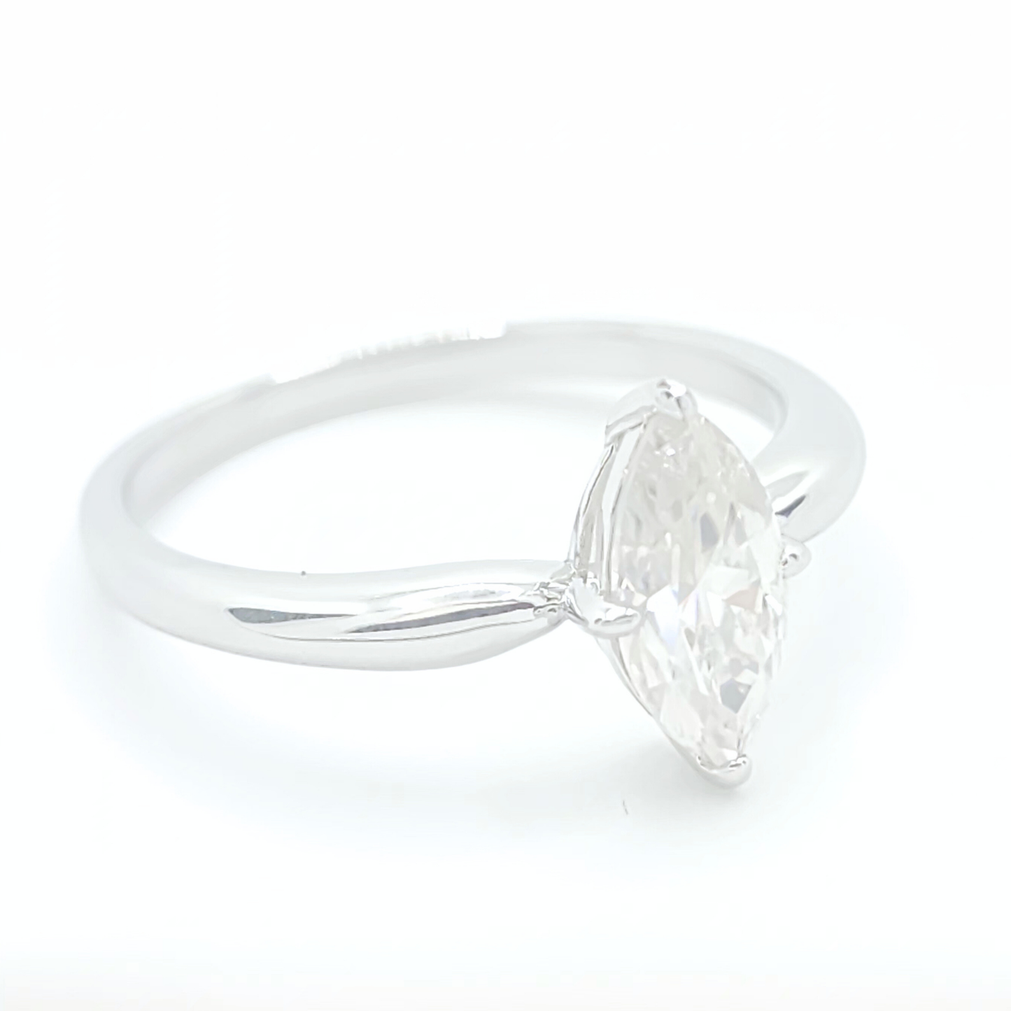 1ct Moissanite Marquise Solitaire Ring