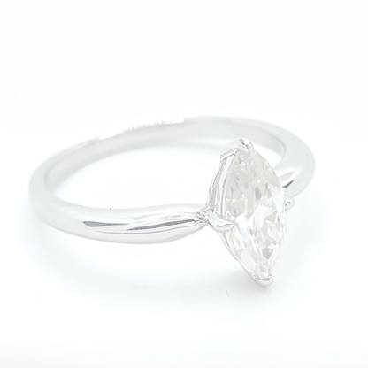 1ct Moissanite Marquise Solitaire Ring