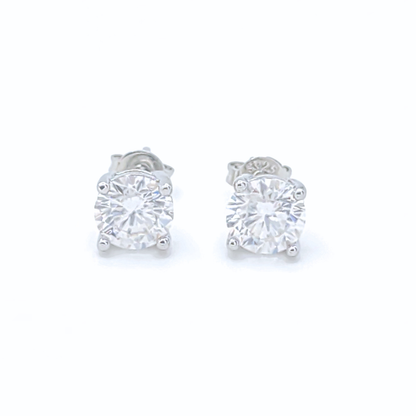 Moissanite Round Stud Earrings