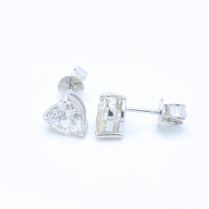 Moissanite Heart Cut Stud Earrings