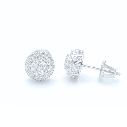 Moissanite Earrings Round Pavé Dome Studs